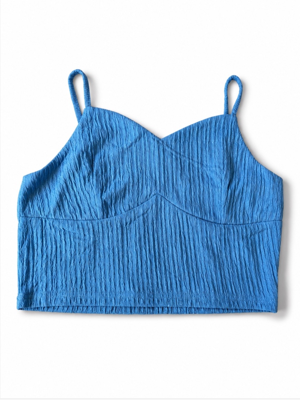 BLUE GREY CROPPED CAMISOLE TANK TOP